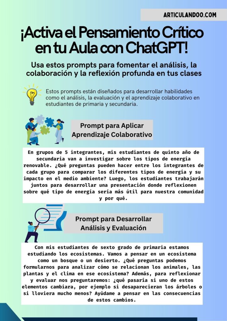 Prompt para profesores - Fomentar Pensamiento Crítico Escolar