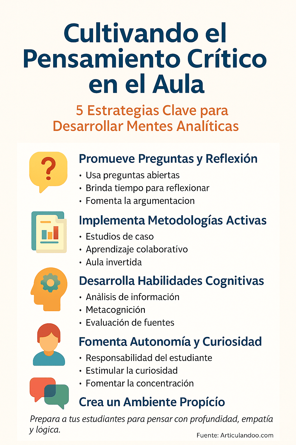 Fomentar Pensamiento Crítico Escolar